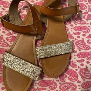 Gold sparkle sandals